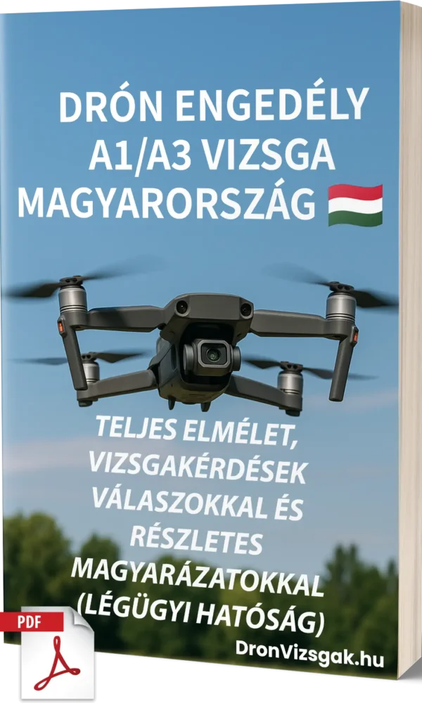 Magyarországi A1/A3 Drónvizsga – Teljes elmélet, 500+ vizsgastílusú kérdés és válasz részletes magyarázatokkal - Kép 1